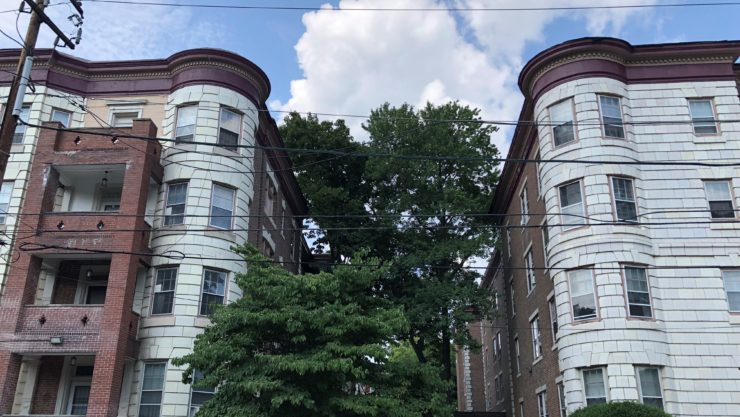 Exterior of an apartment building