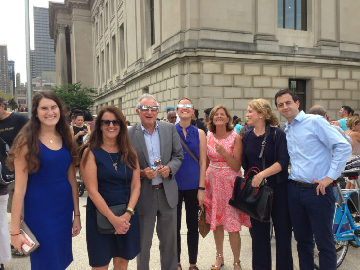 Staff checking out the 2017 solar eclipse