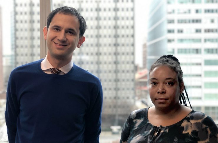 Attorney Ben Geffen and client Kim Burrell. We're representing Ms. Burrell, who lost her son to gun violence, and other advocates who are standing up for gun safety laws in Philadelphia.